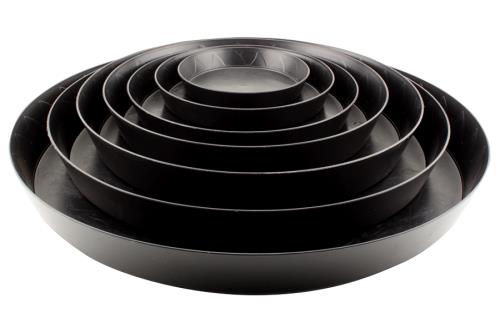 Gro Pro Heavy Duty Black Saucer w/ Tall Sides - 25 in (10/Cs)